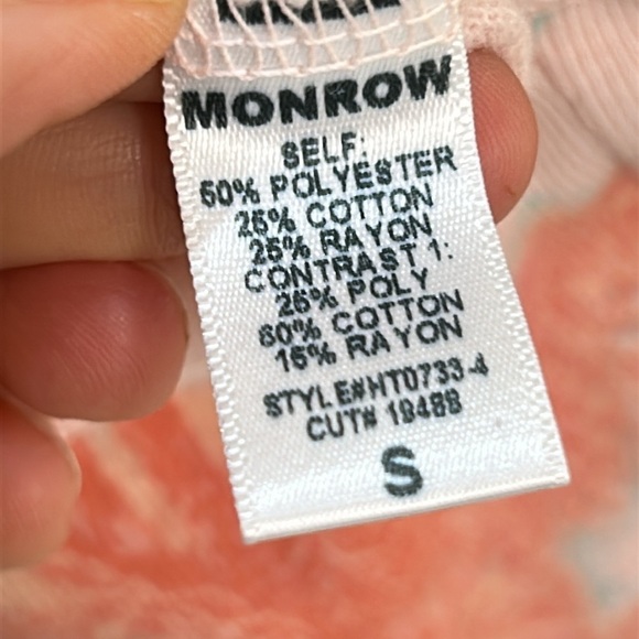 MONROW Tropical Palm Print Sweatshirt Size Small - Picture 14 of 16